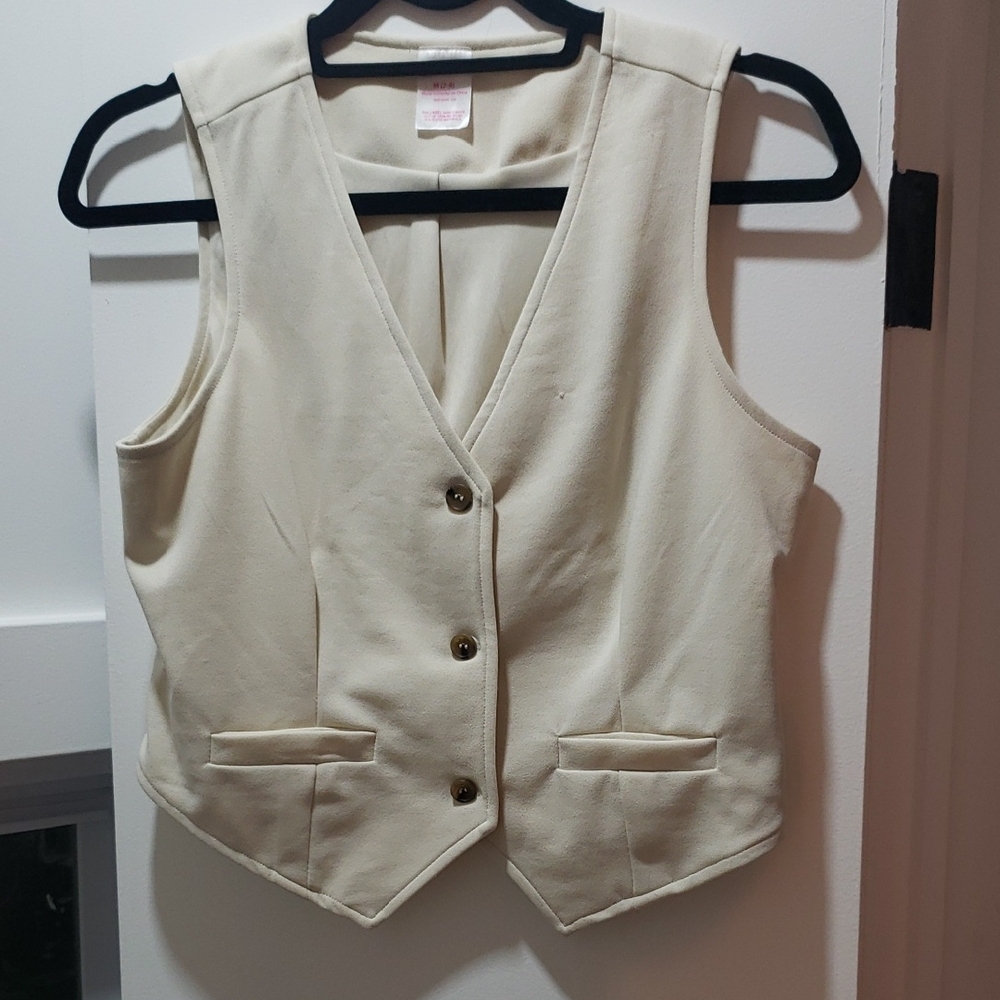 Cream Button-Up Vest